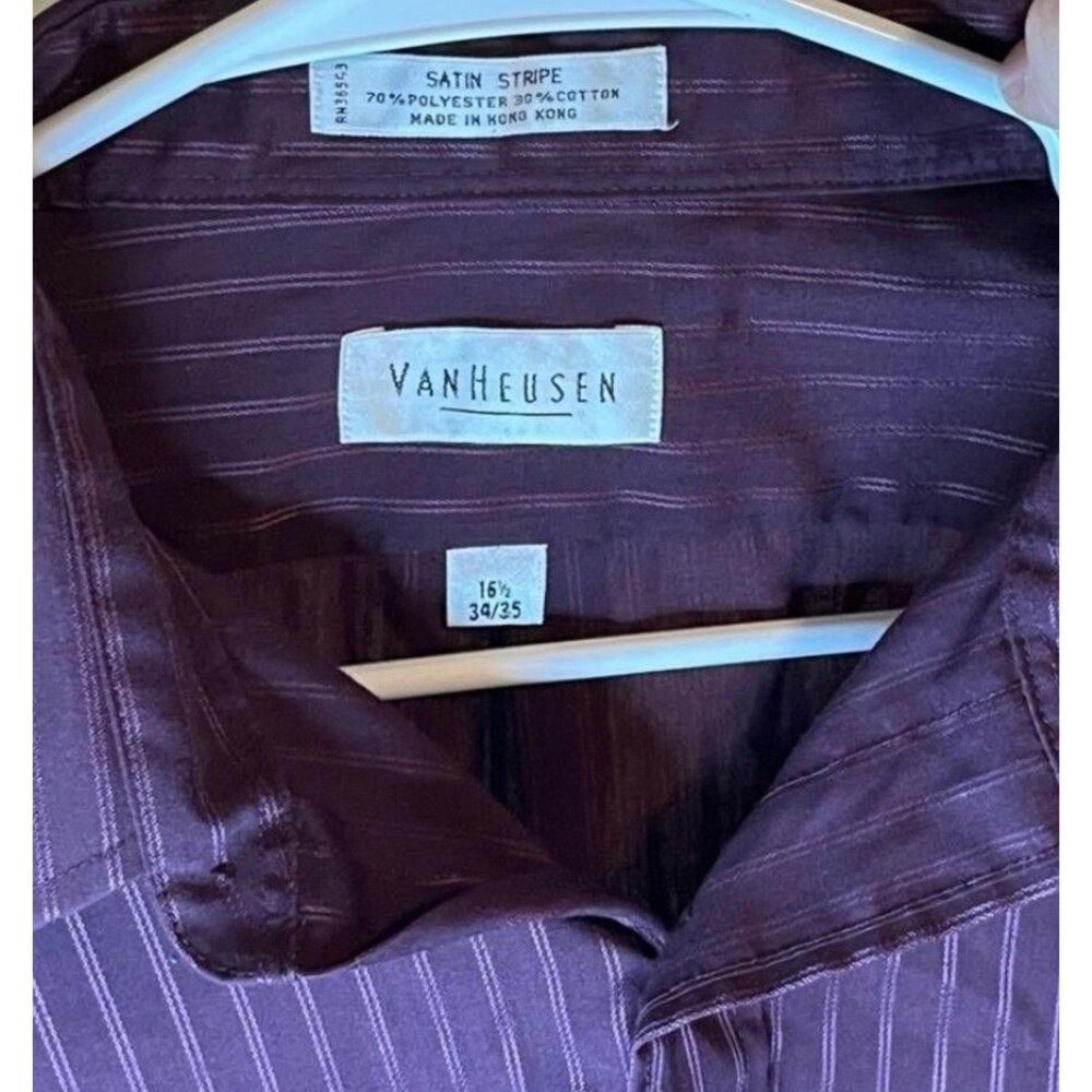 Van Heusen Lot 3 Men’s Dress Shirts Neck 16 16.5 Wrinkle Free Fitted Pincord - Picture 3 of 13